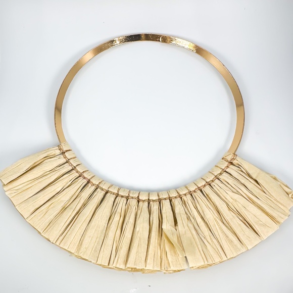 Anthroplogie Jewelry - Gold/Pearl Raffia Necklace - Never Worn - Picture 3 of 3